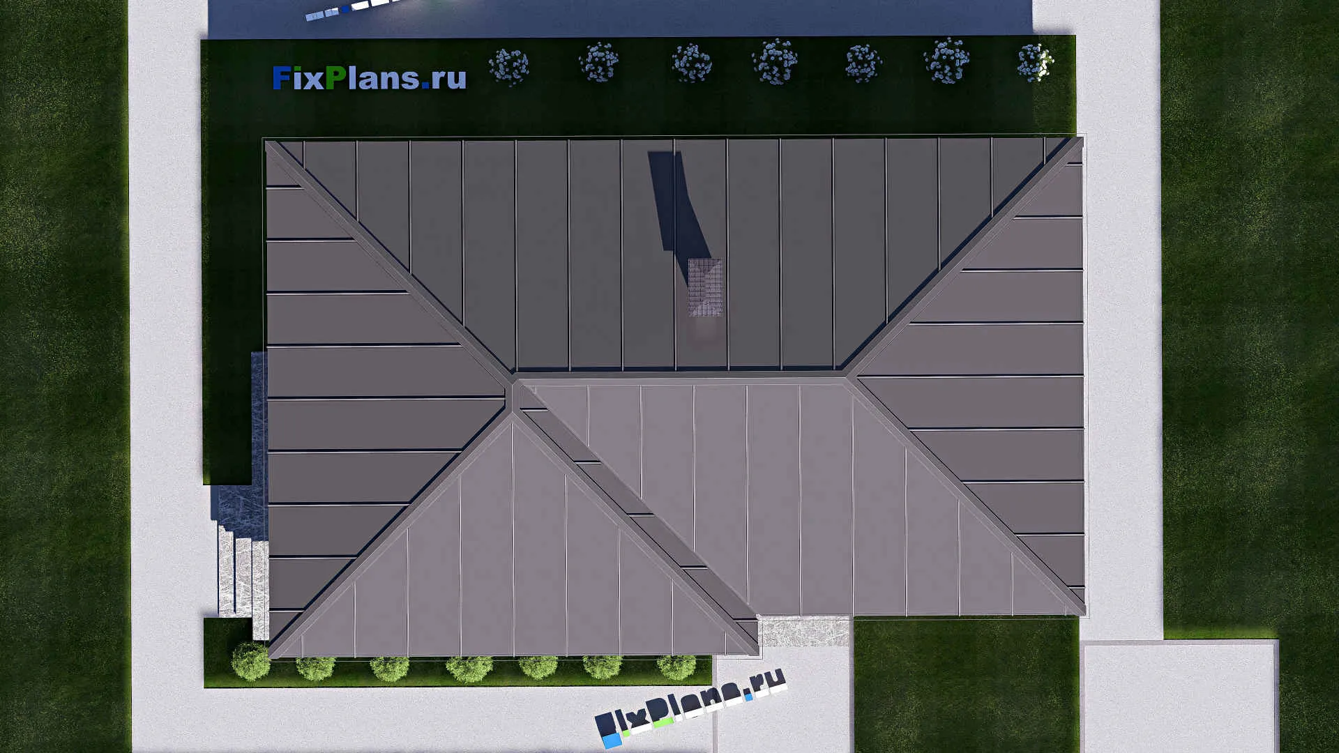 F-18782 - План одноэтажного дома 10 на 17, площадью 120 м² с террасой и 3 спальнями