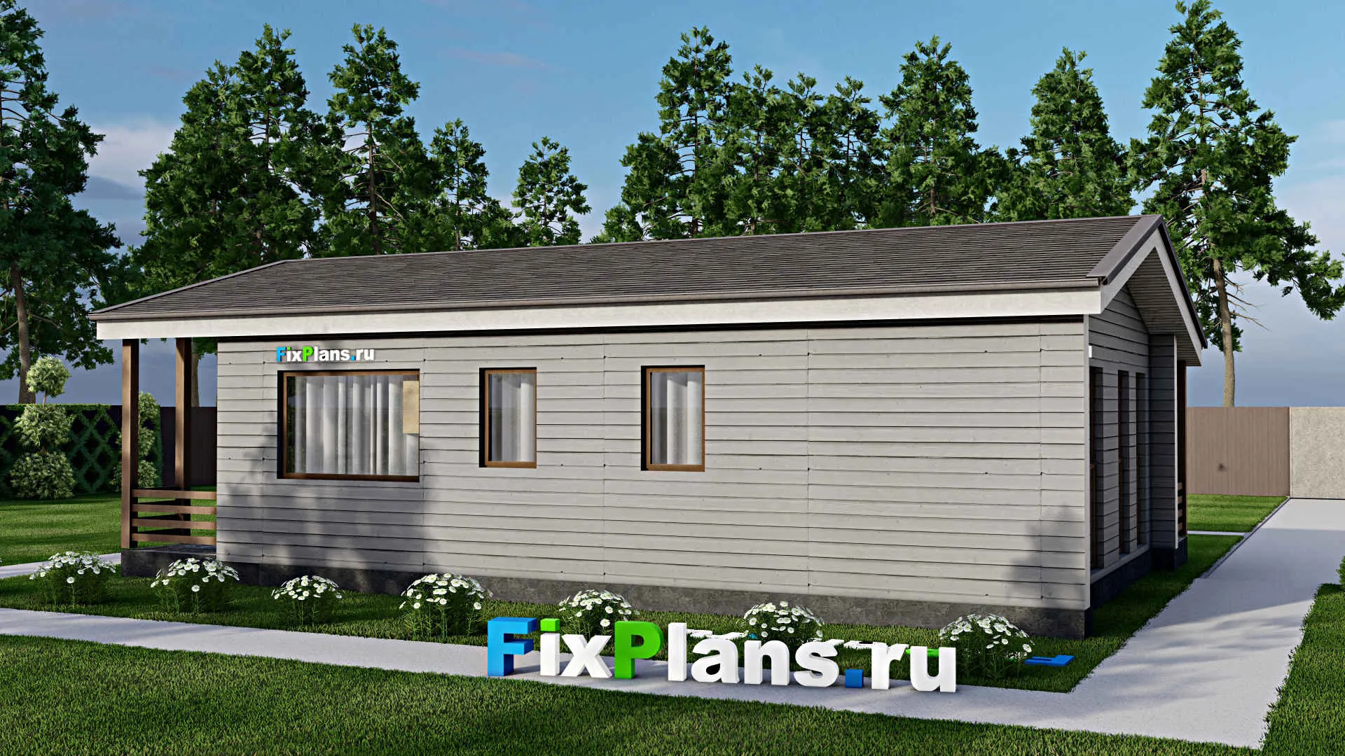 F-10439 - План одноэтажного дома 9 на 13, площадью 100 м² с 2 спальнями