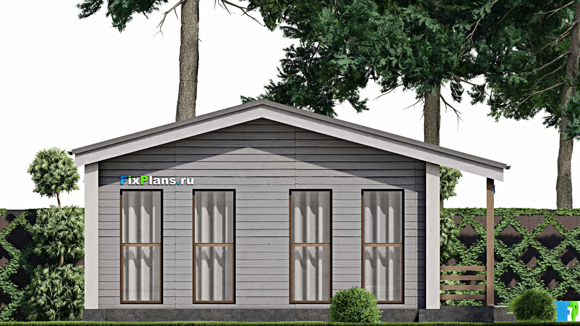 F-10439 - План одноэтажного дома 9 на 13, площадью 100 м² с 2 спальнями