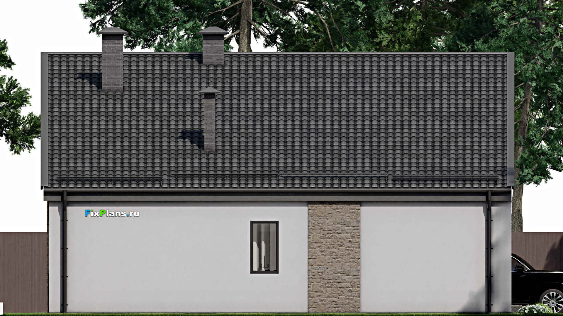 F-8369 - План одноэтажного дома 14 на 15, площадью 170 м² с террасой и 3 спальнями