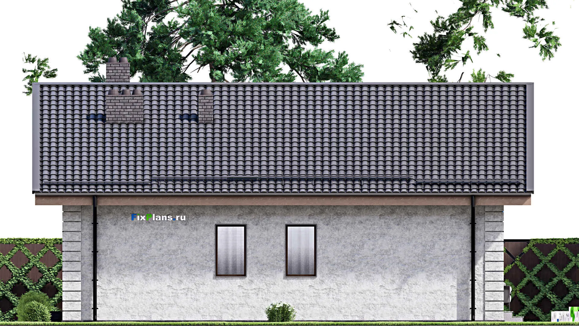 F-12770 - План одноэтажного дома 13 на 14, площадью 140 м² с террасой и 2 спальнями