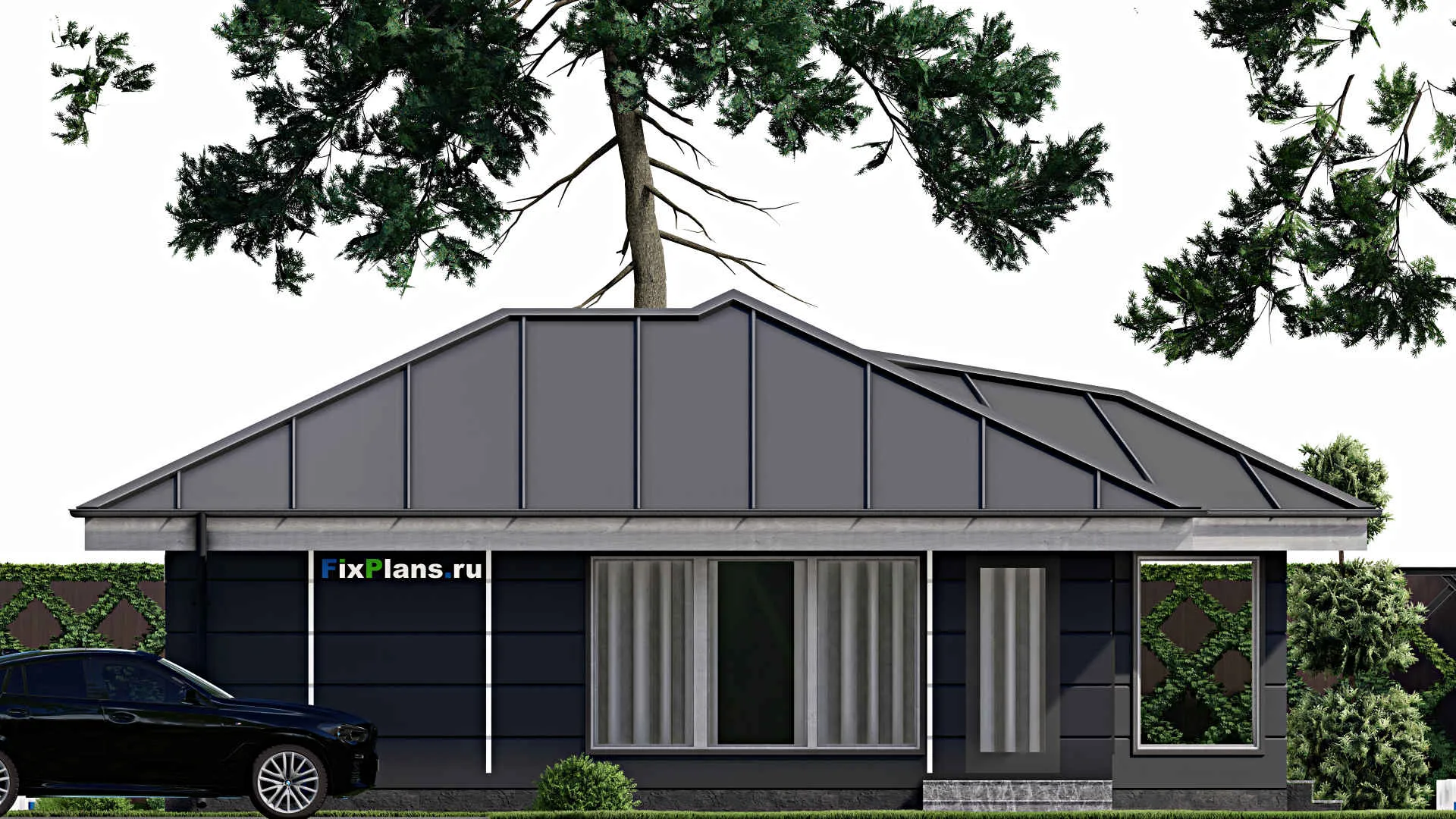 F-11744 - Проект бани 11 на 13, площадью 100 м² с комнатой отдыха и 3 санузлами