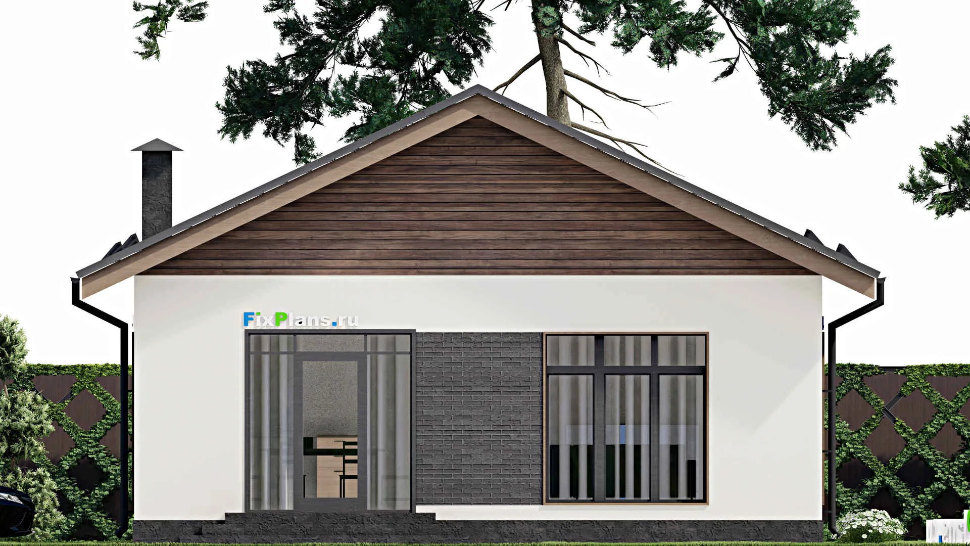 F-5219 - Проект одноэтажного дома 10 на 12, площадью 100 м² с 2 спальнями