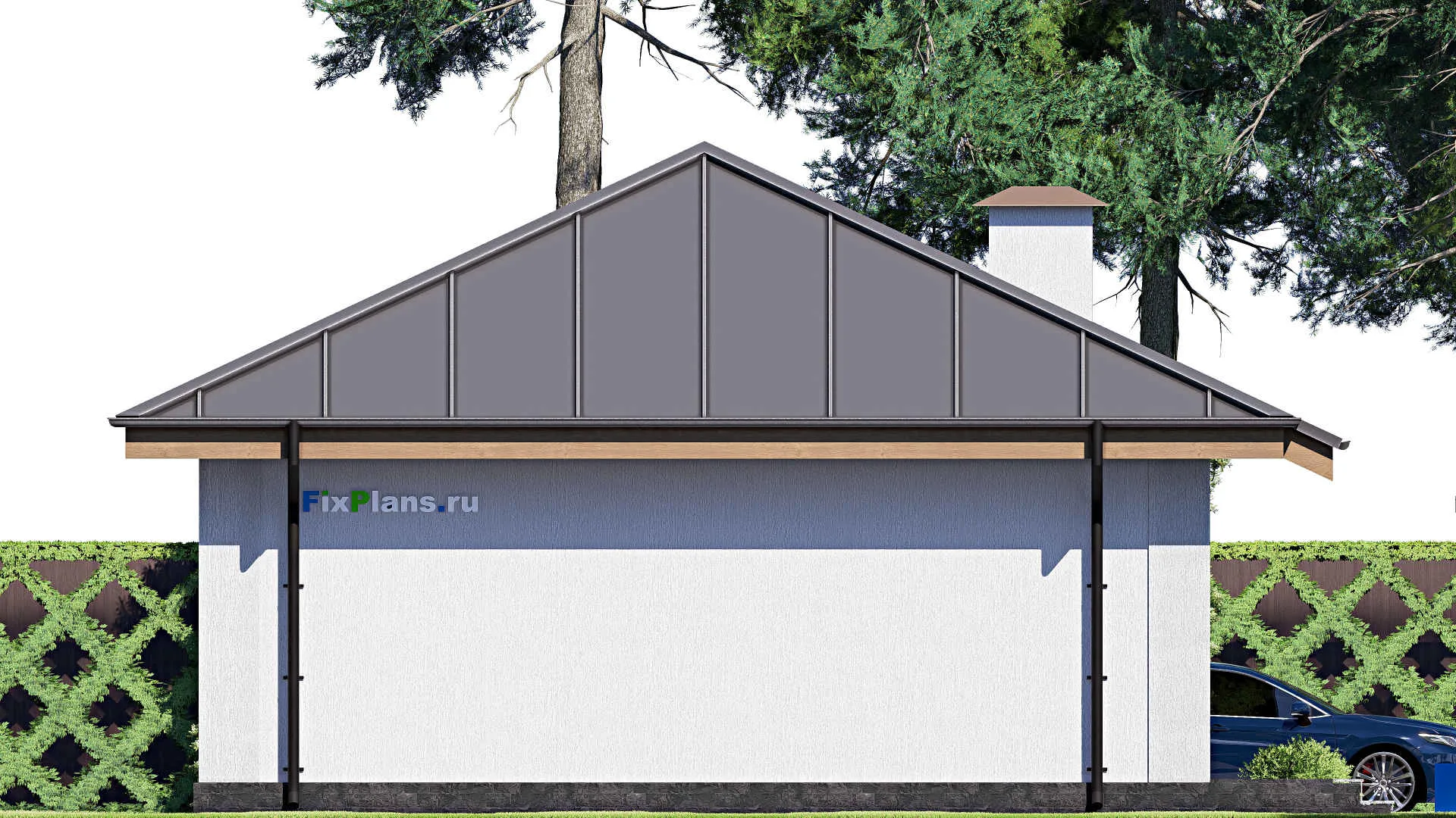 F-18107 - План одноэтажного дома 10 на 12, площадью 90 м² с 2 спальнями