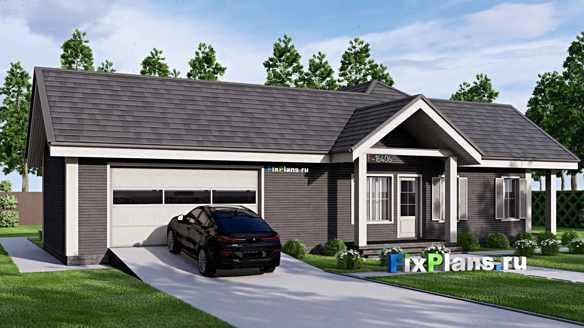 F-16406 - Проект одноэтажного дома 15 на 21, площадью 170 м² с 2 спальнями