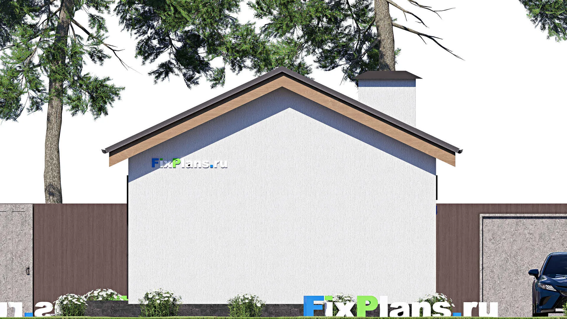 F-18422 - Проект бани 8 на 14, площадью 70 м² с комнатой отдыха и терассой