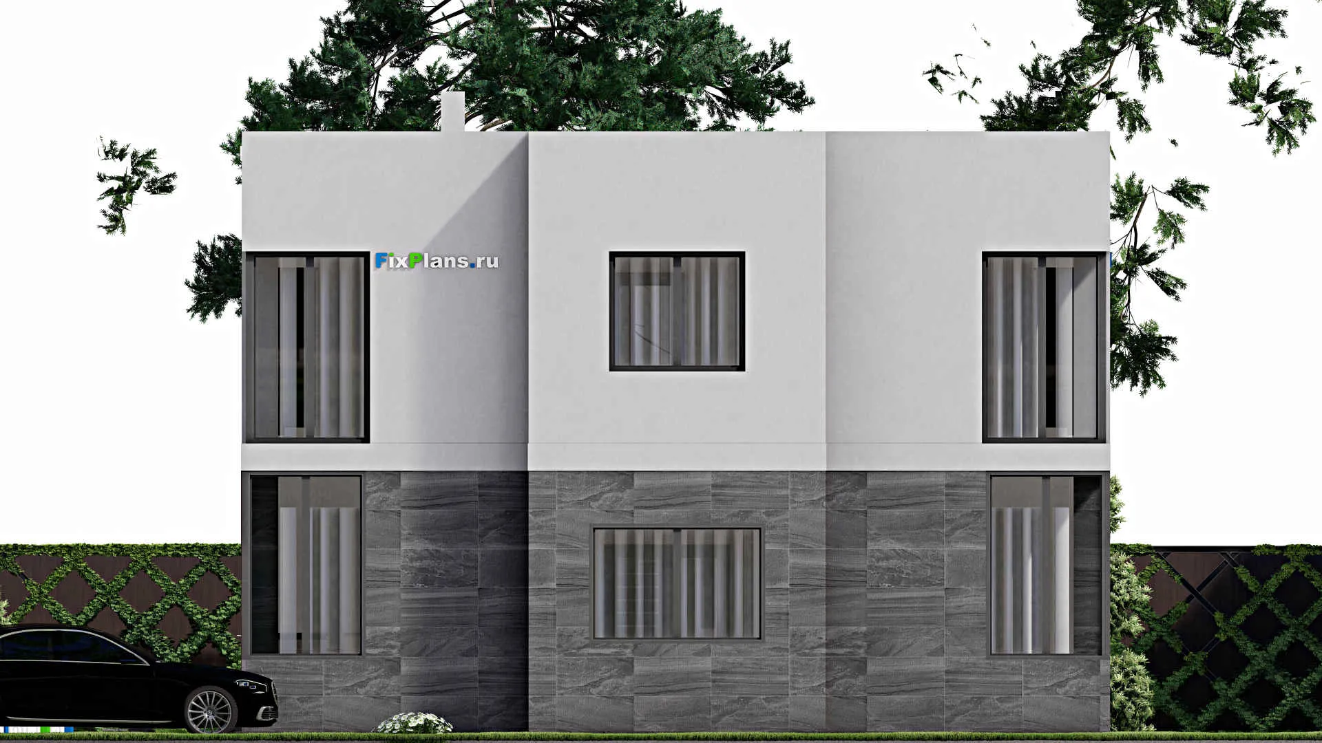 F-10592 - Проект двухэтажного дома 11 на 12, площадью 170 м² с балконом и 5 спальнями