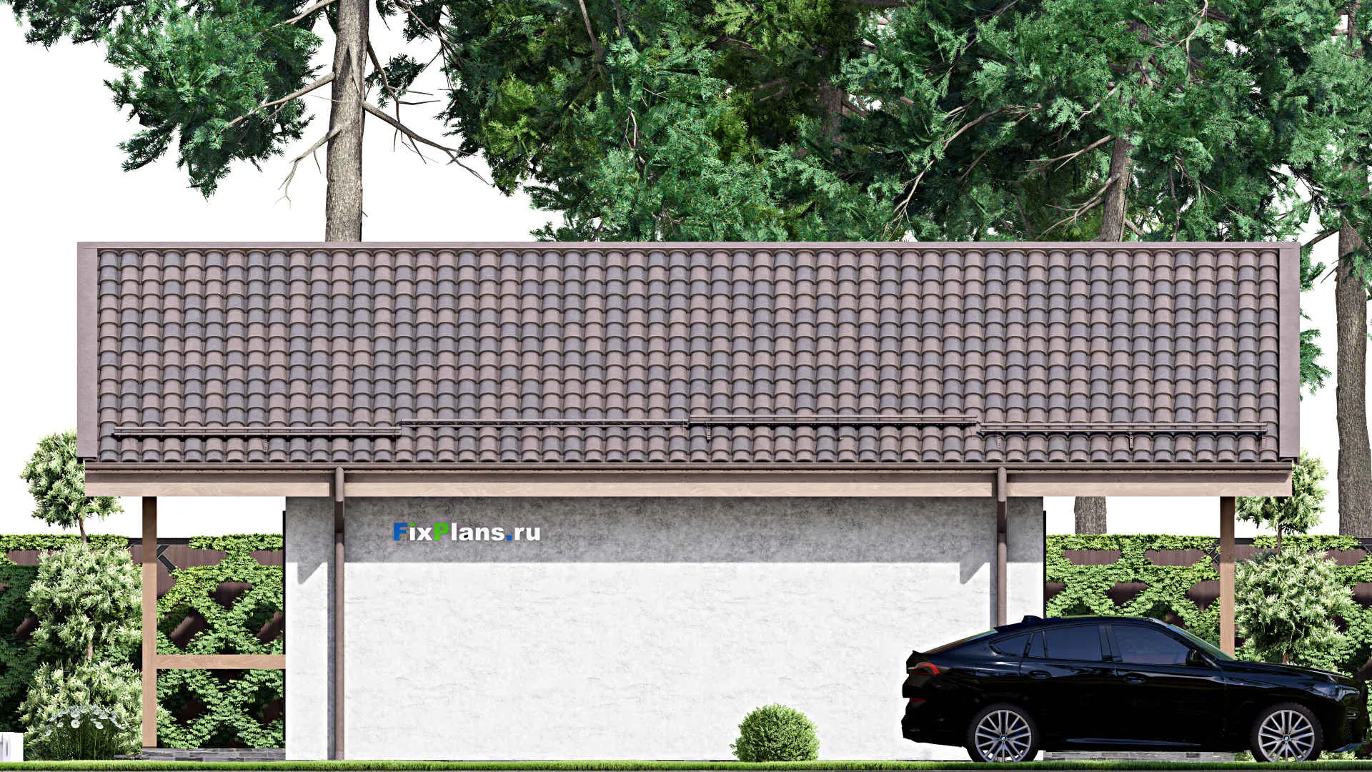 F-12653 - План одноэтажного дома 9 на 12, площадью 90 м² с террасой и 2 спальнями