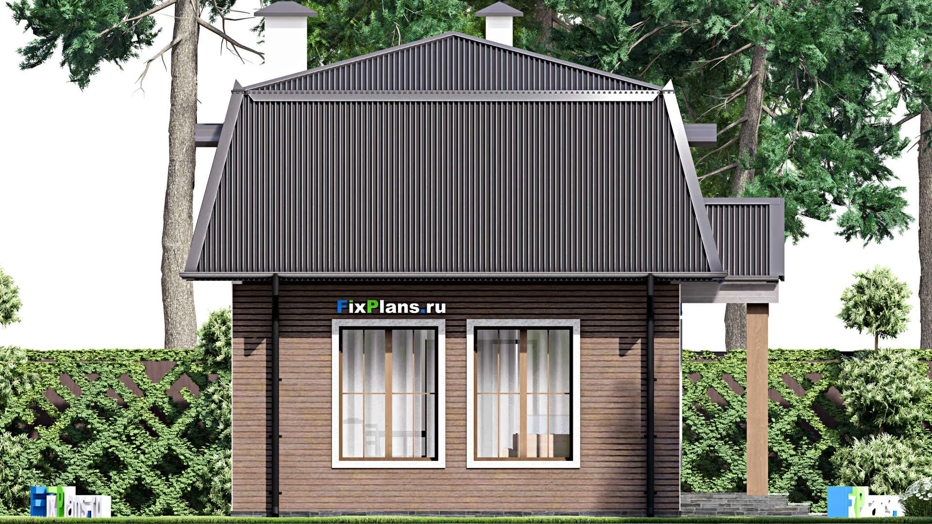 F-13454 - Проект дома с мансардой 8 на 9, площадью 90 м² с 2 спальнями