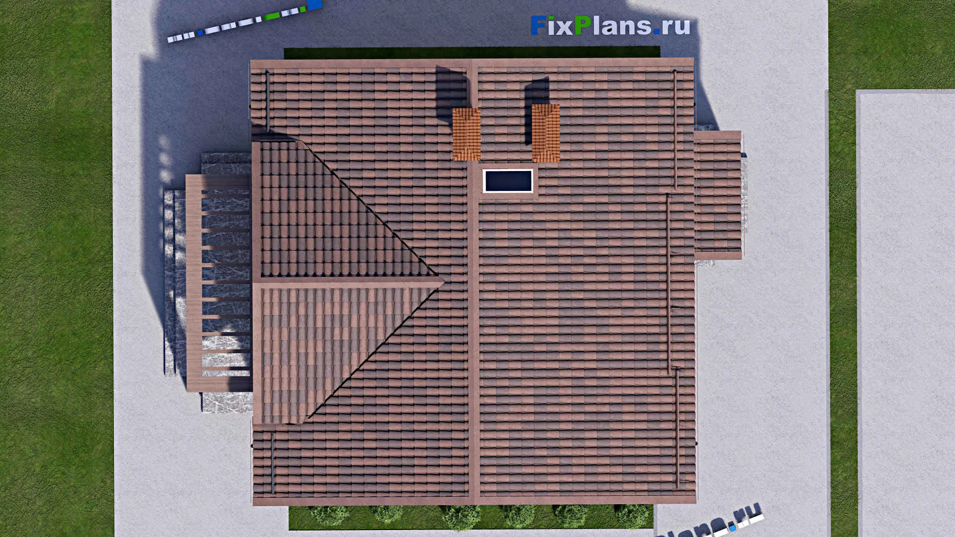 F-12869 - Проект дома с мансардой 10 на 14, площадью 160 м² с террасой, балконом и 4 спальнями