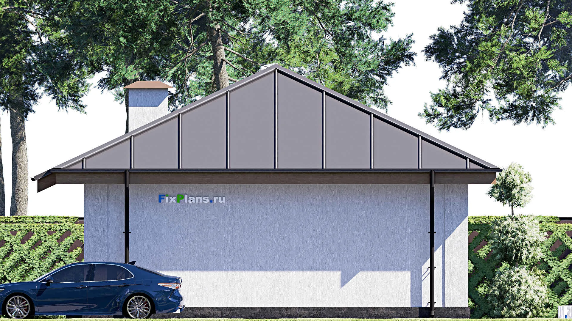 F-18107 - План одноэтажного дома 10 на 12, площадью 90 м² с 2 спальнями