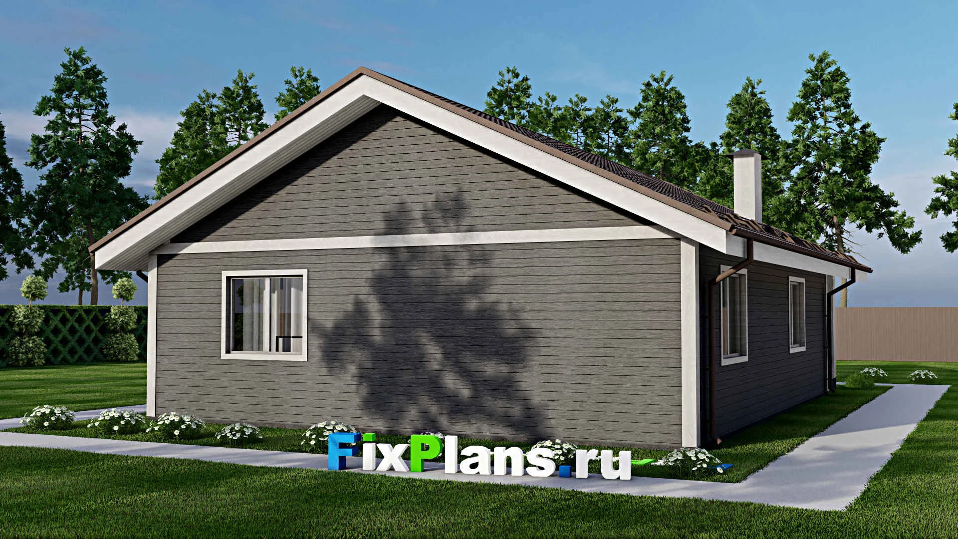 F-10061 - Проект одноэтажного дома 11 на 16, площадью 130 м² с 3 спальнями