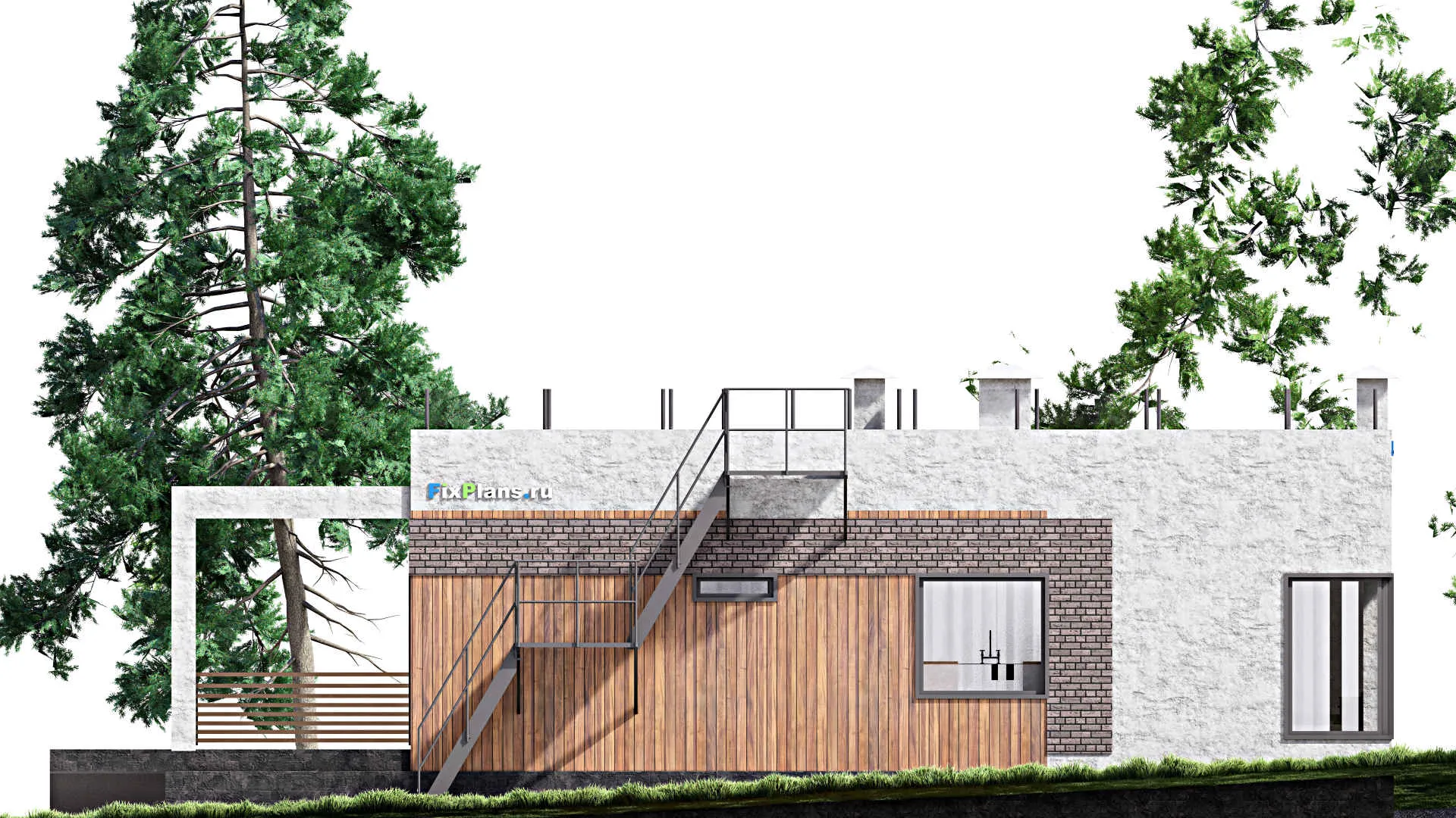 F-13265 - План одноэтажного дома 13 на 16, площадью 160 м² с террасой и 3 спальнями