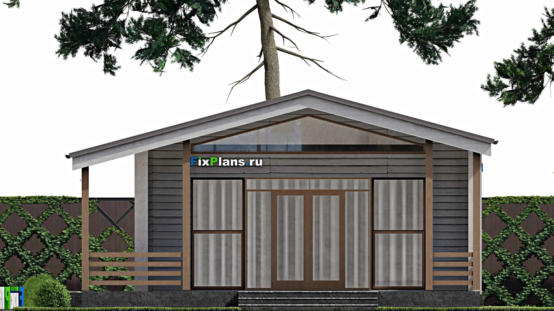 F-10439 - План одноэтажного дома 9 на 13, площадью 100 м² с 2 спальнями