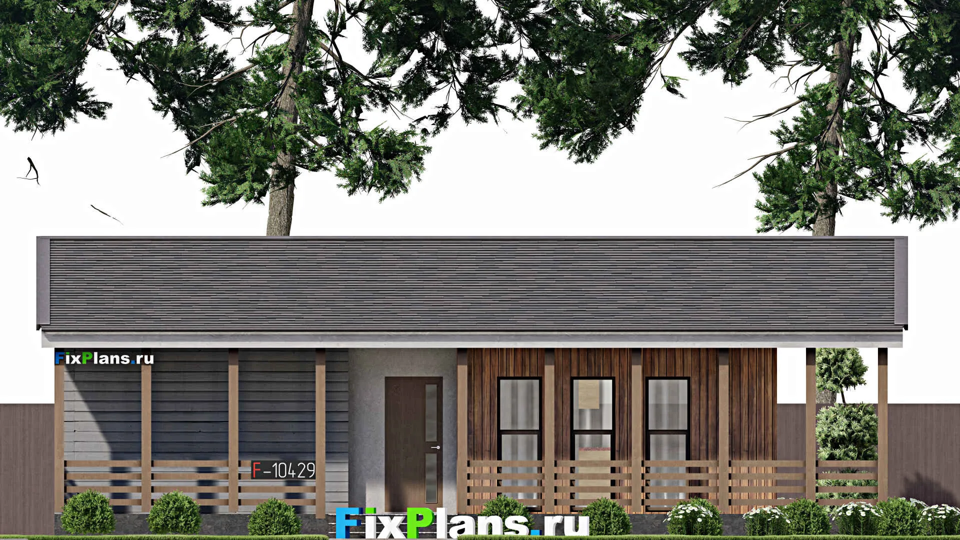 F-10439 - План одноэтажного дома 9 на 13, площадью 100 м² с 2 спальнями