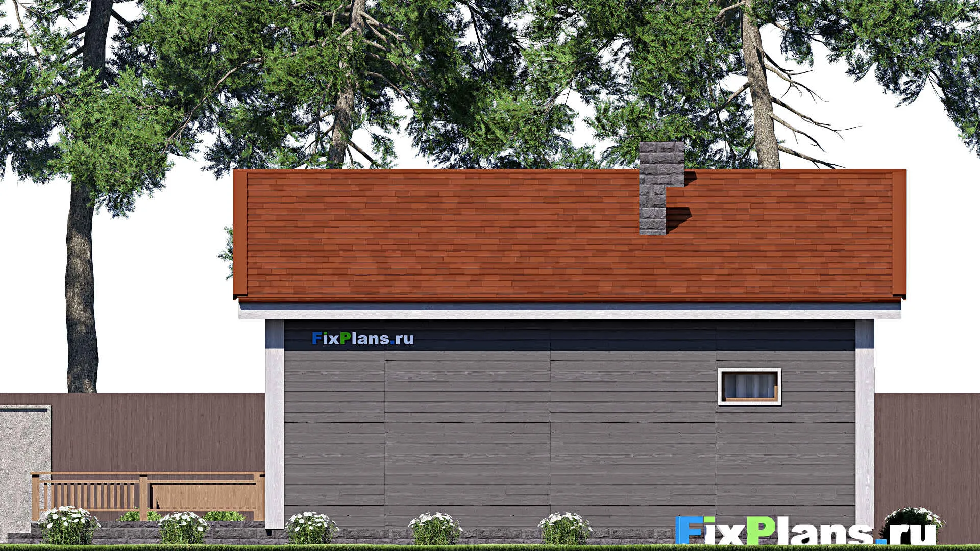 F-15533 - Проект бани 11 на 13, площадью 110 м² с комнатой отдыха, терассой, бассейном и санузлом