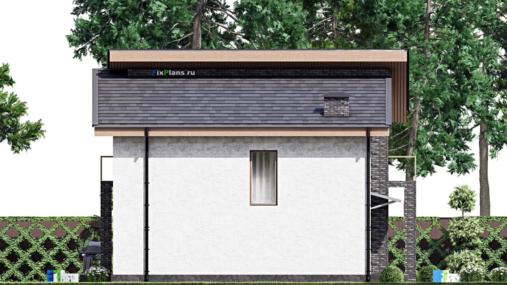 F-12113 - Планы дома с мансардой 9 на 12, площадью 130 м² с террасой, балконом и 4 спальнями