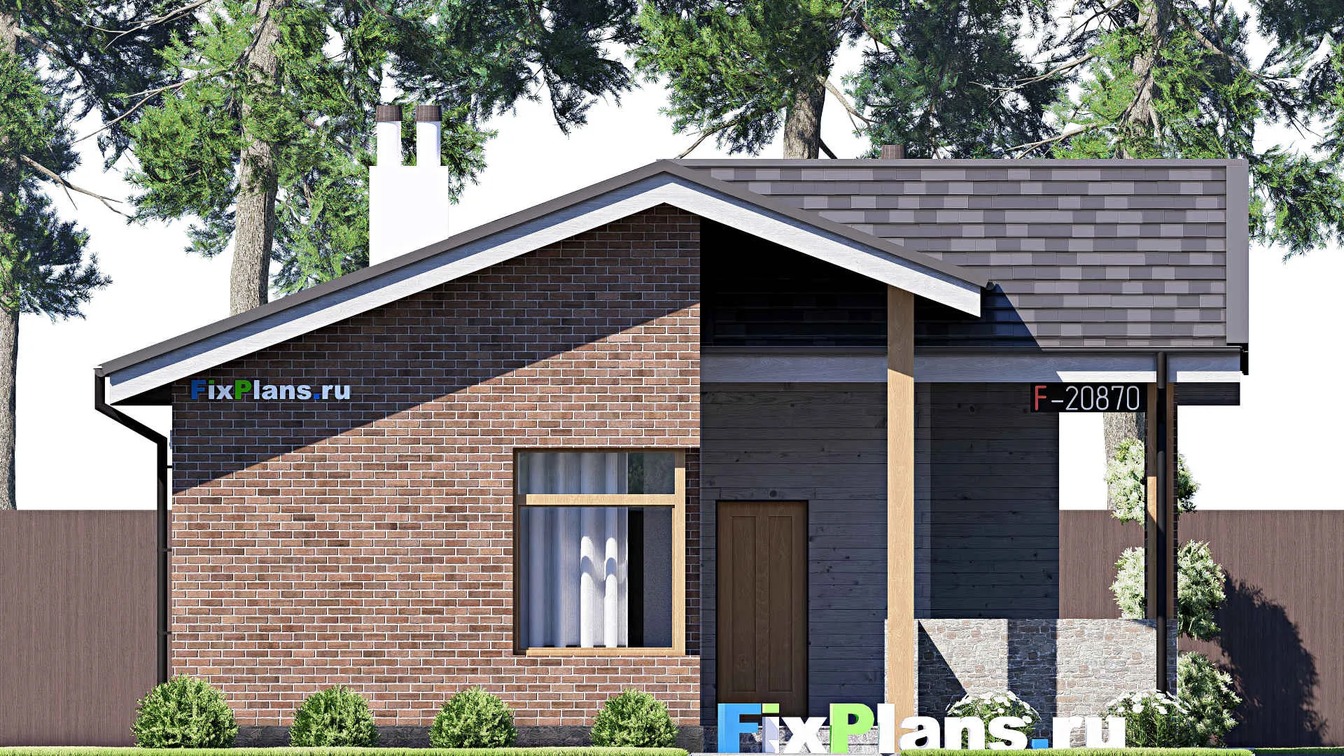 F-20870 - Проект бани 9 на 10, площадью 60 м² с комнатой отдыха и санузлом