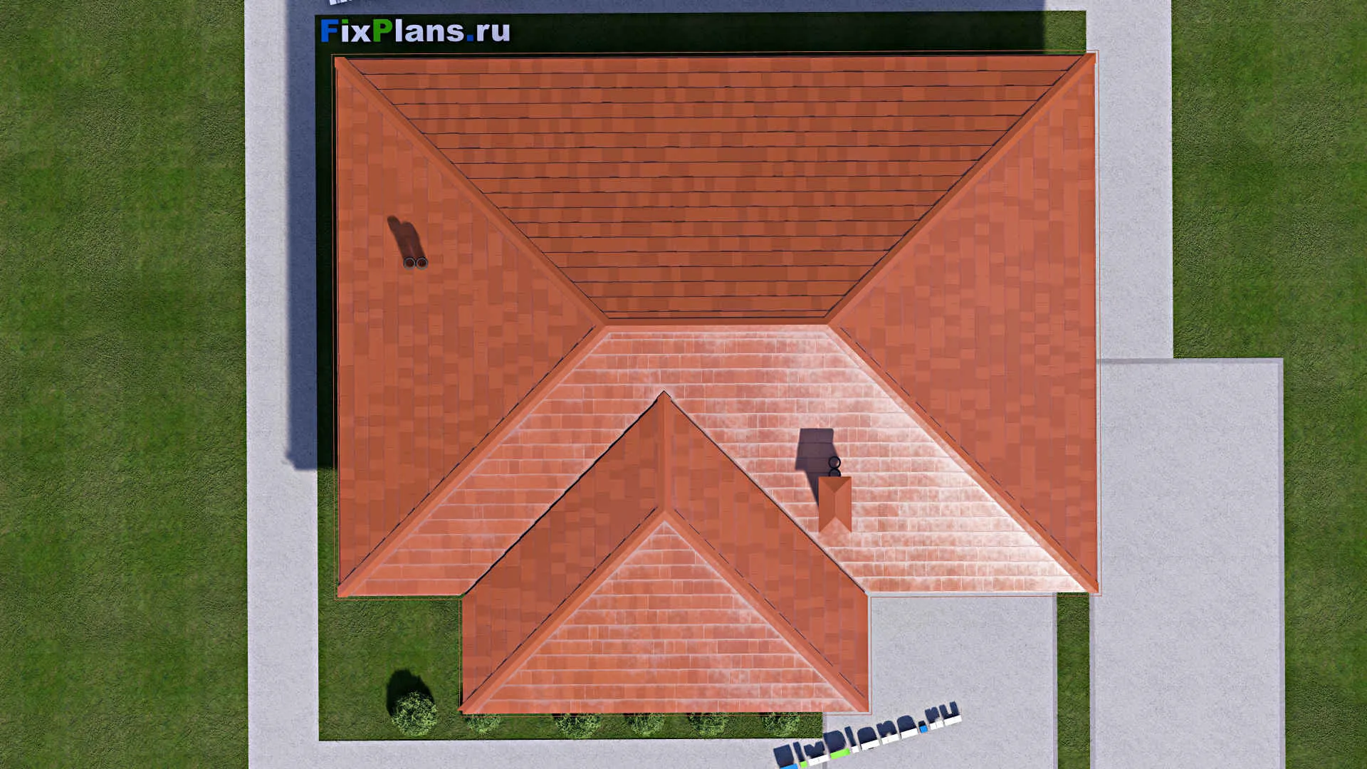 F-13814 - План одноэтажного дома 13 на 15, площадью 130 м² с 3 спальнями