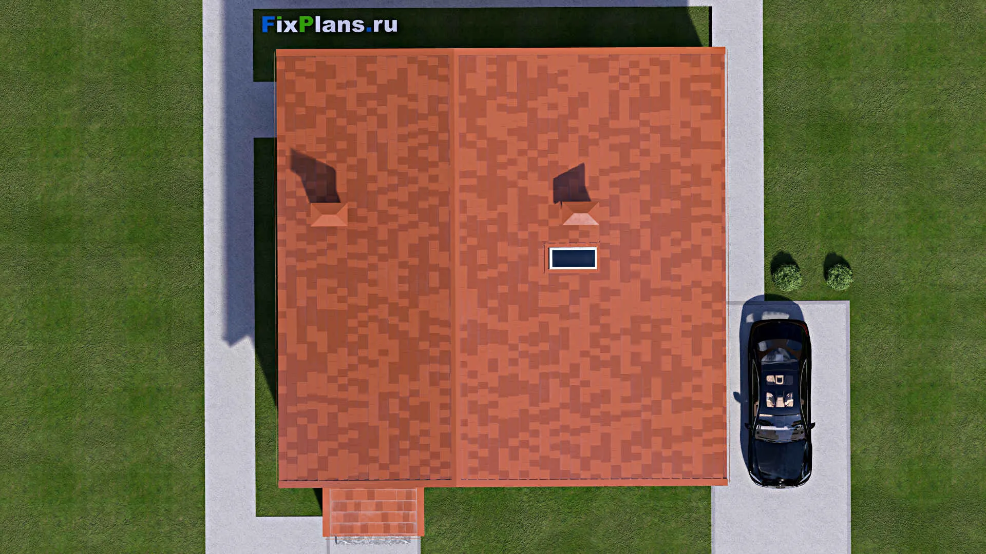 F-14471 - План одноэтажного дома 13 на 14, площадью 200 м² с террасой и 5 спальнями