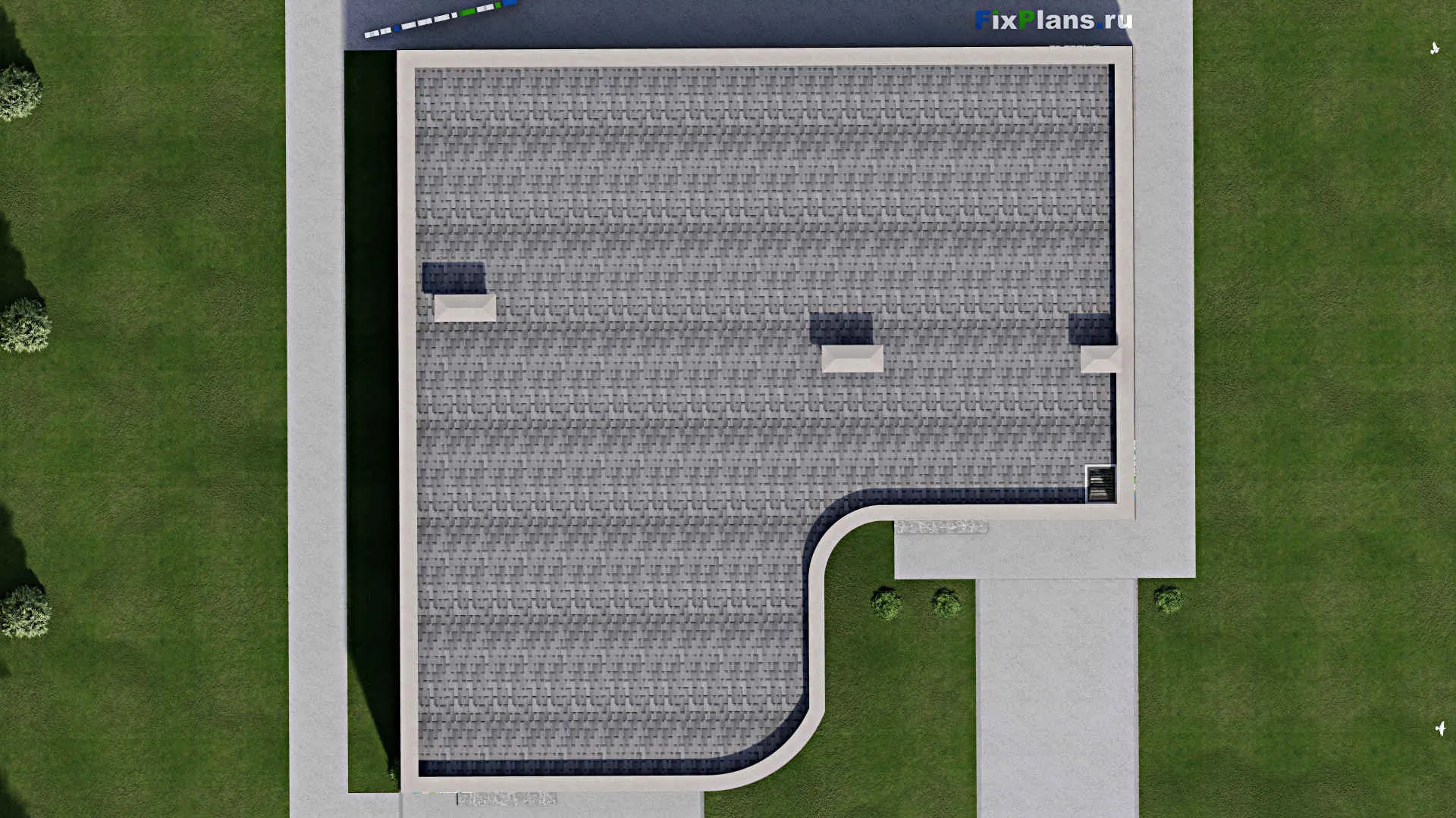 F-3842 - Проект одноэтажного дома 19 на 20, площадью 260 м² с террасой и 3 спальнями