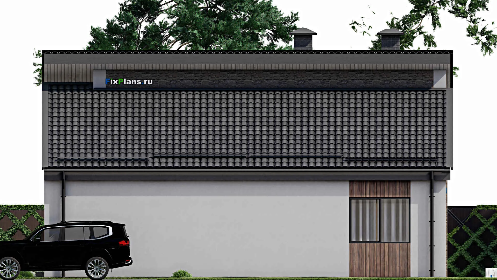 F-8369 - План одноэтажного дома 14 на 15, площадью 170 м² с террасой и 3 спальнями