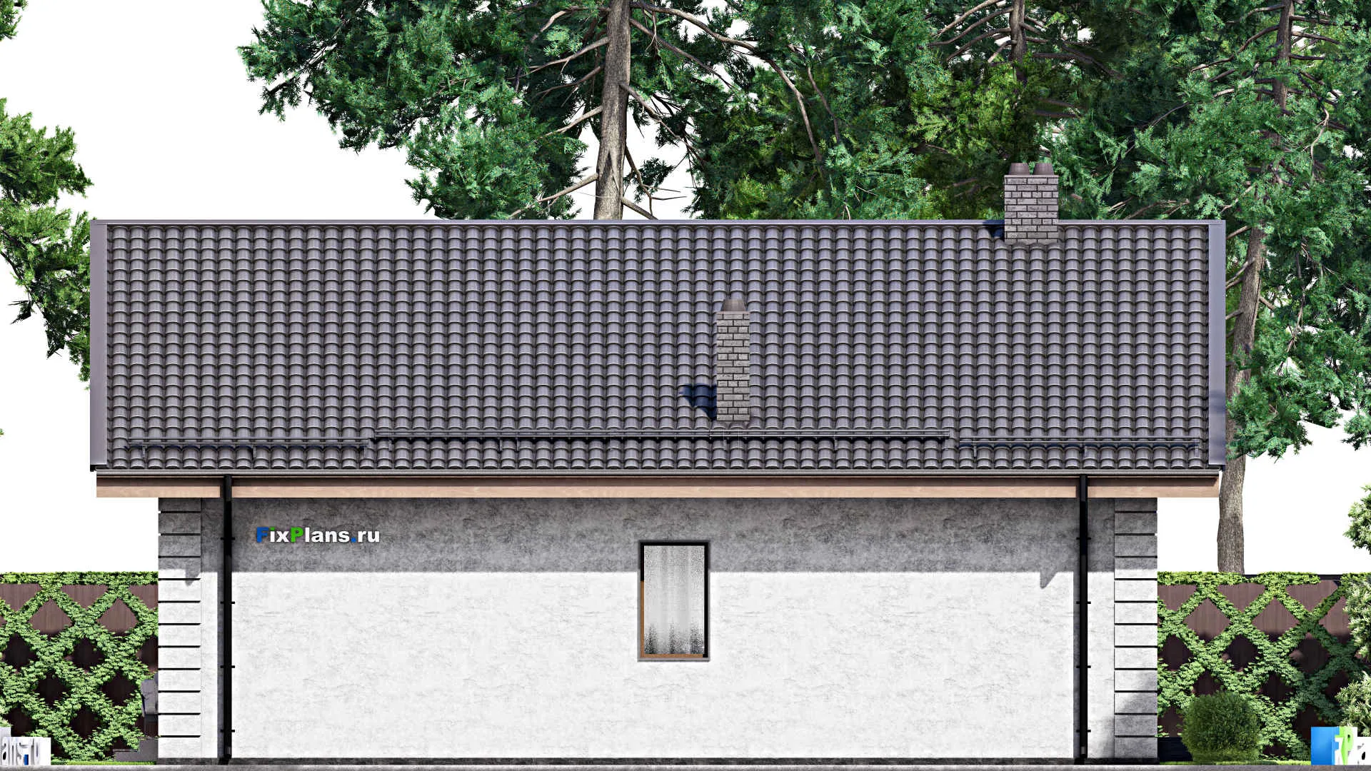 F-12770 - План одноэтажного дома 13 на 14, площадью 140 м² с террасой и 2 спальнями