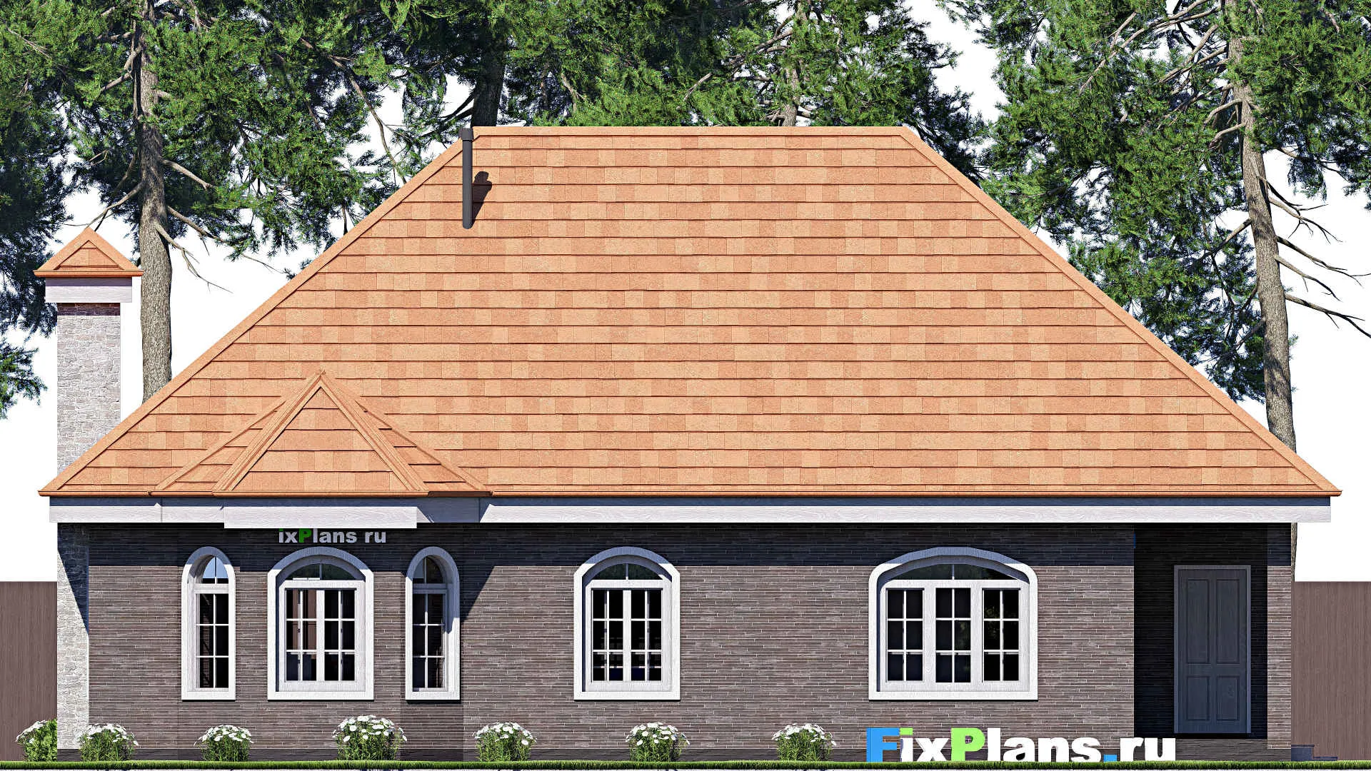 F-20654 - Проект дома с мансардой 14 на 16, площадью 190 м² с гаражом на 2 машины и 2 спальнями