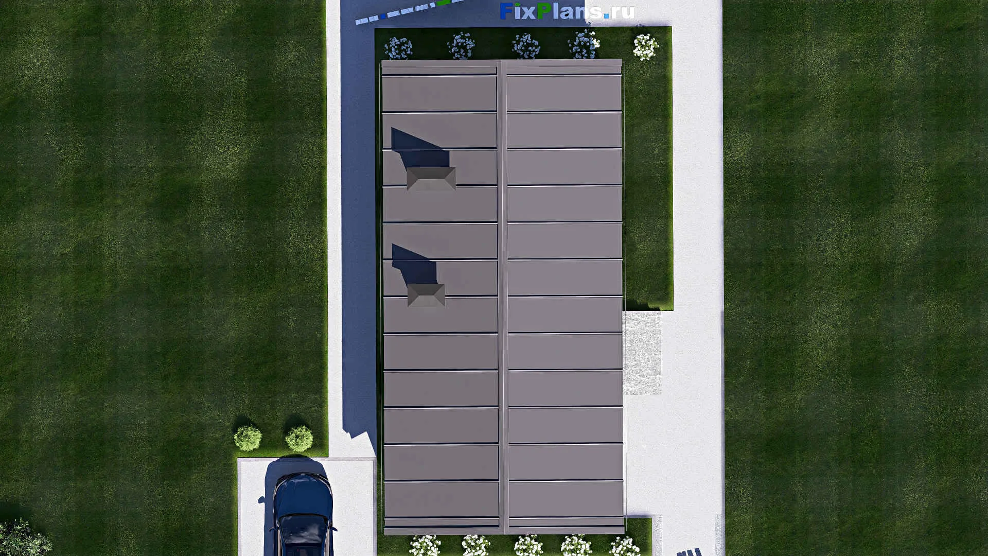 F-18422 - Проект бани 8 на 14, площадью 70 м² с комнатой отдыха и терассой