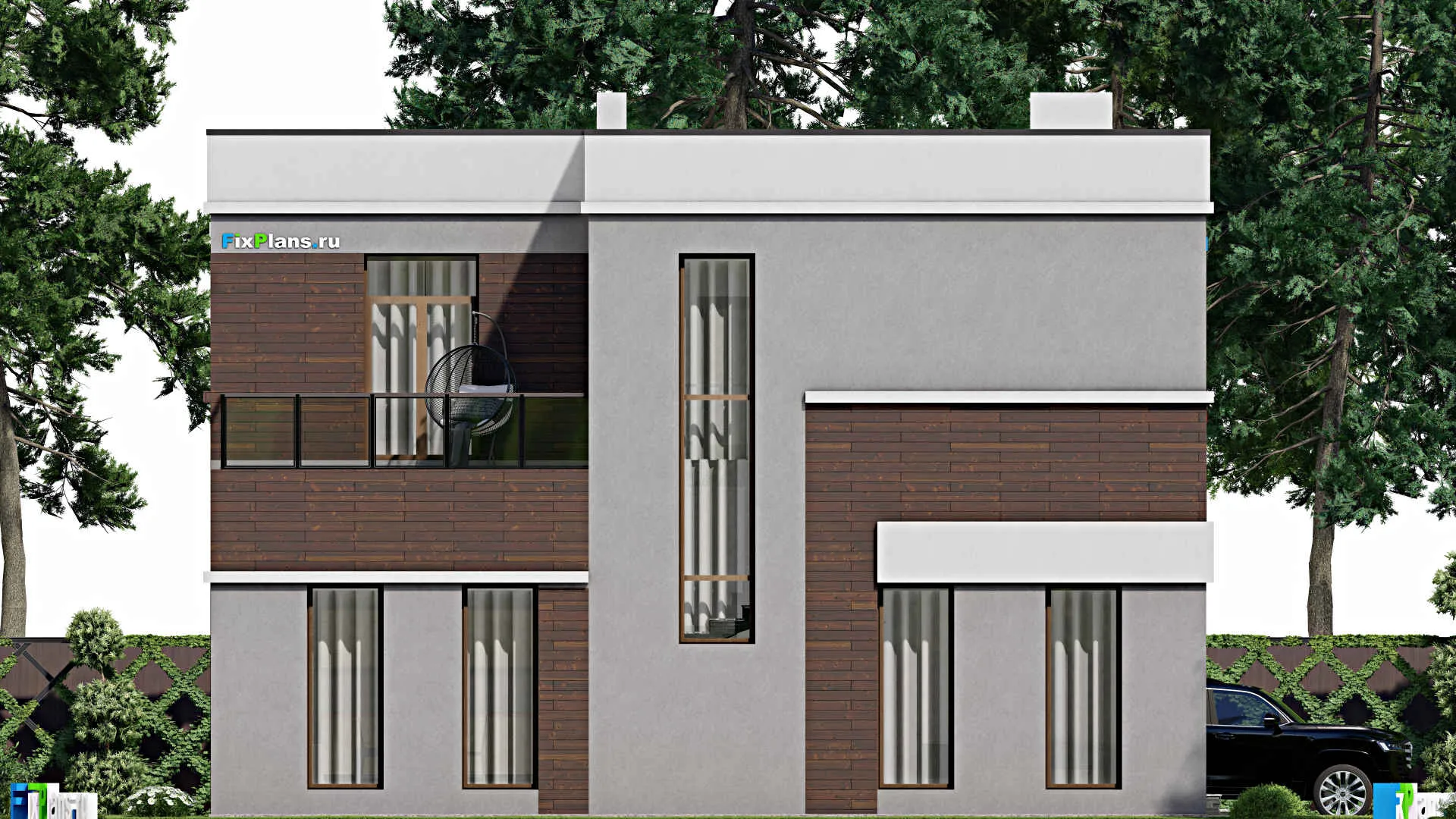 F-8234 - Проект двухэтажного дома 10 на 13, площадью 200 м² с террасой и 4 спальнями
