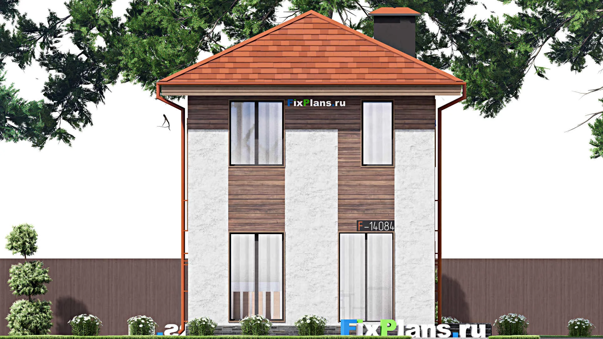 F-14084 - Проект двухэтажного дома 8 на 11, площадью 110 м² с 3 спальнями