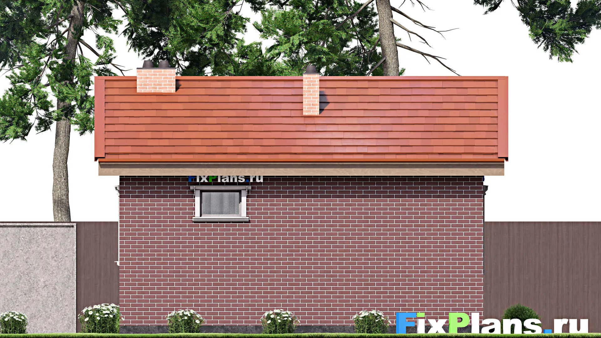 F-14948 - Проект бани 7 на 8, площадью 40 м² с санузлом